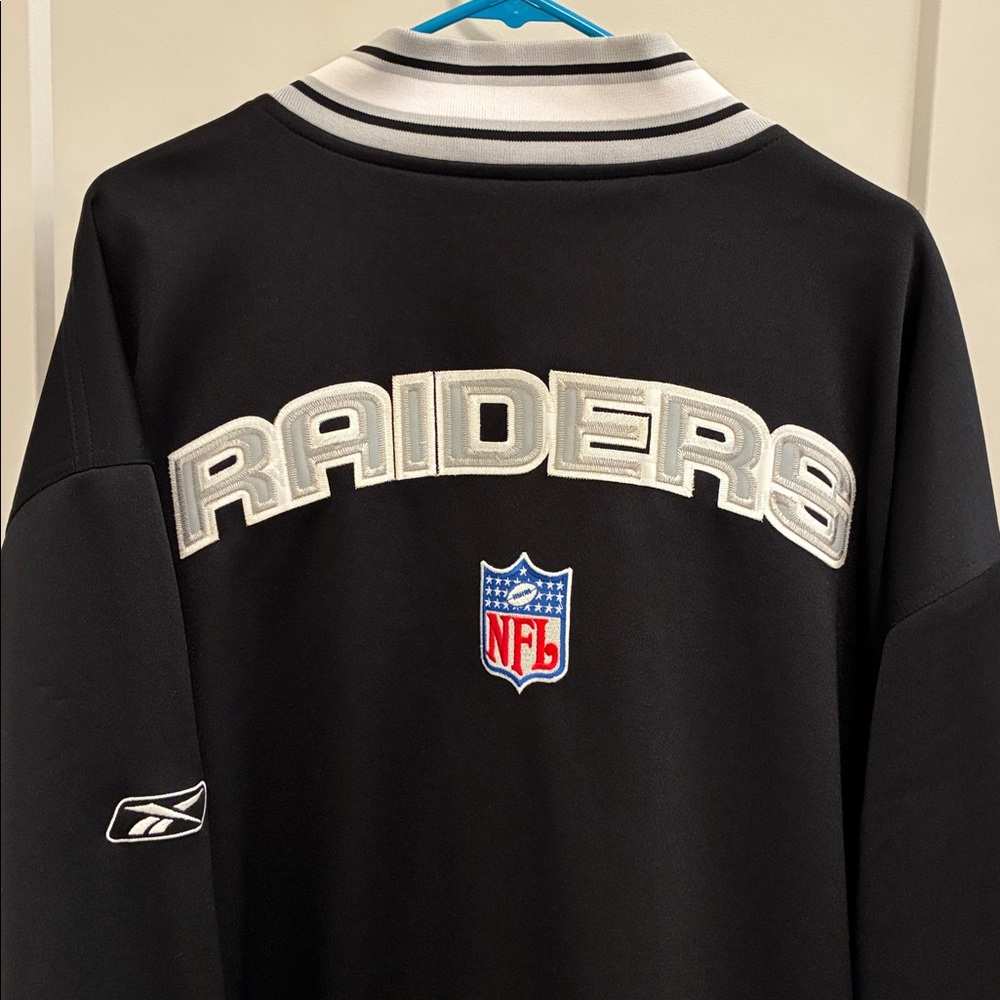 Vintage Reebok NFL Raiders Quarter Zip-Up Sweater